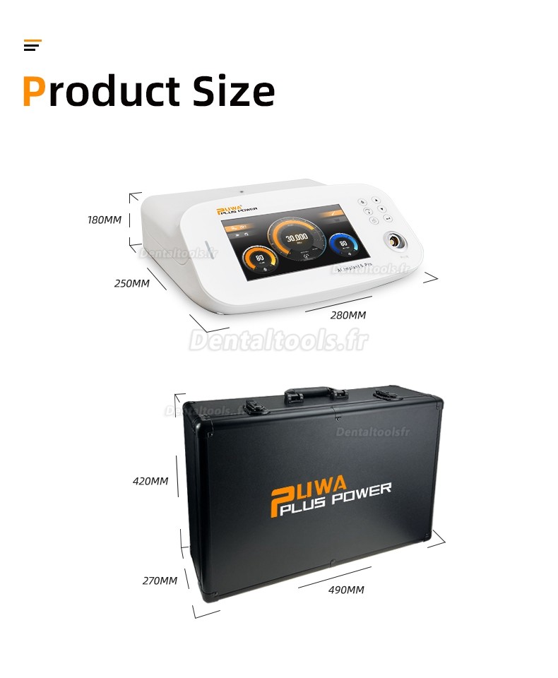 Pluspower®Ai-S-Pro Moteur de chirurgie sans balais pour implant dentaire avec contre-angle 20:1